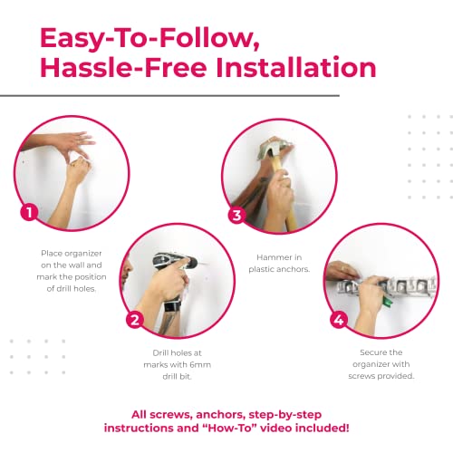 Broom Holder & Wall Mount Garden Tool Organizer (2 Count)