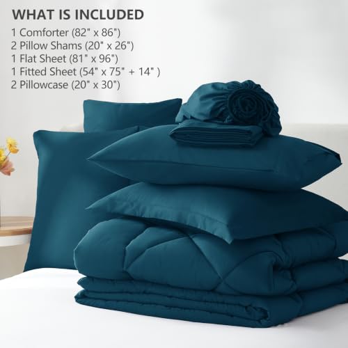 Full Comforter Set 82"x86" Lyons Blue