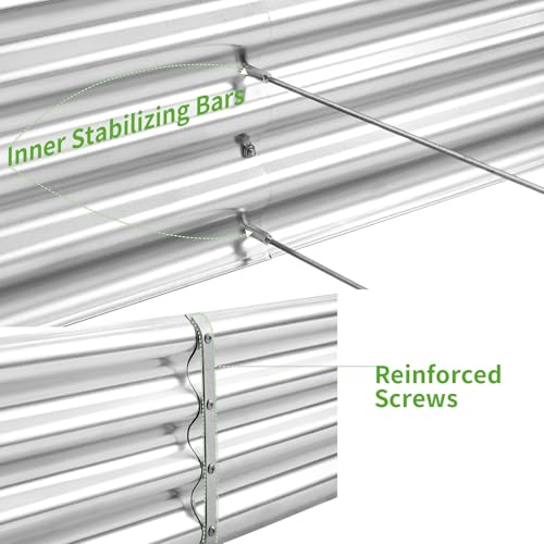2 Pack 6×3×1ft Galvanized Metal Raised Garden Bed (2 Count)