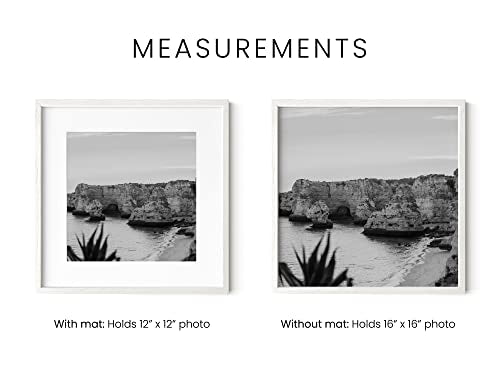 Solid Oak Wood 16â€x16â€ Picture Frames Matted to 12â€x12â€ Set of 3 (3 Count)