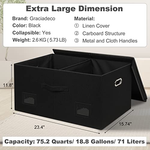 75 Quarts Extra Large Decorative Storage Bins with Lids