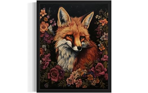 Fox and Flower Poster Art Print