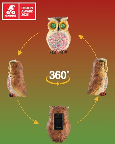 Hand Painted Resin Owl Figurine with Glow