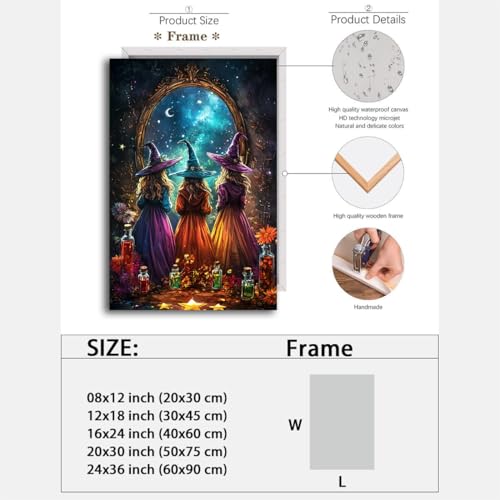 Witch Poster Halloween Fall Wall Art Decor