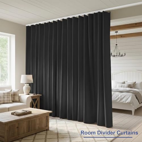 Room Divider Blackout Curtain Track Curtains Wall Dividers Panels Screen for Living Rooms Bedroom Office Privacy Partition Separation