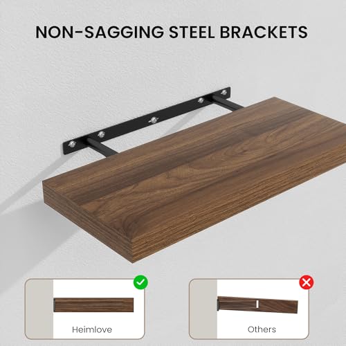 Floating Shelves 23.6" W x 10.3" D Walnut Set of 2 (2 Count)