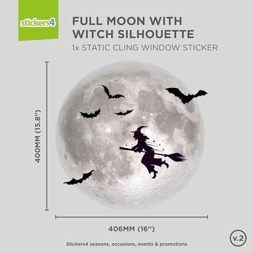 16" x 16" Halloween Large Full Moon Window Cling