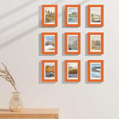 4x6 Picture Frames Set of 9 for Wall or Tabletop Display (9 Count)