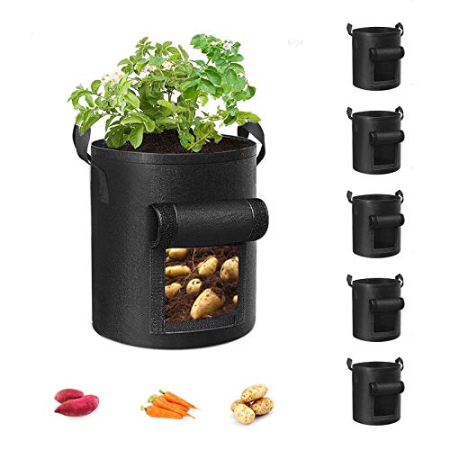 5 Pack 10 Gallon Potato Grow Bags (5 Count)