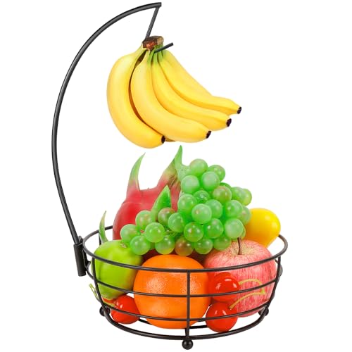 Countertop Fruit Basket Bowl with Banana Hanger