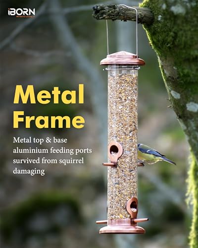 Bird Feeders for Outdoors 15" 4 Ports Chew