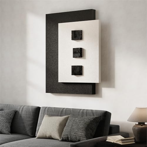 Modern Black and White 3D Wall Art for Living Room