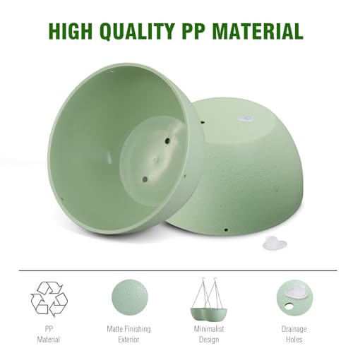 10 inch Hanging Planters for Outdoor Indoor Plants with Drainage Holes and Chain (2 Count)