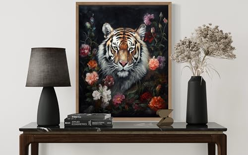 Tiger and Flower Poster Art Print