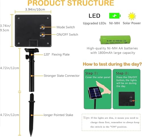2pack 200LED Solar String Lights Outdoor Waterproof Multicolor (66 Foot)