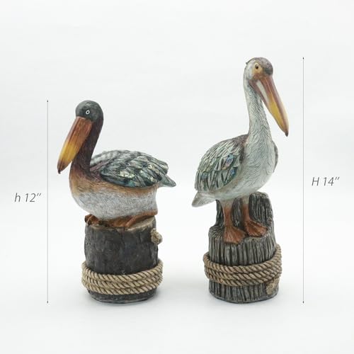 Resting Pelican Statue Sculpture Coastal Style Figurine