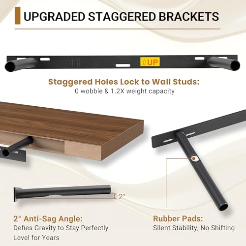 12" Deep Floating Shelves 24x12” Set of 2 (2 Count)