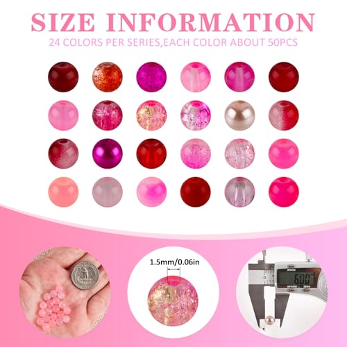About 1200PCS 6mm Glass Beads Bracelet Making Kit (1200 Count)