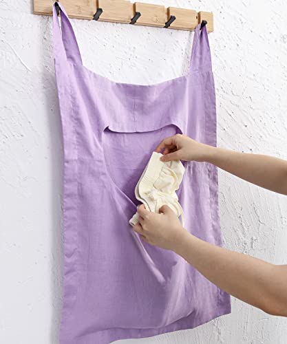 100% Linen Door Hanging Laundry Hamper Bag