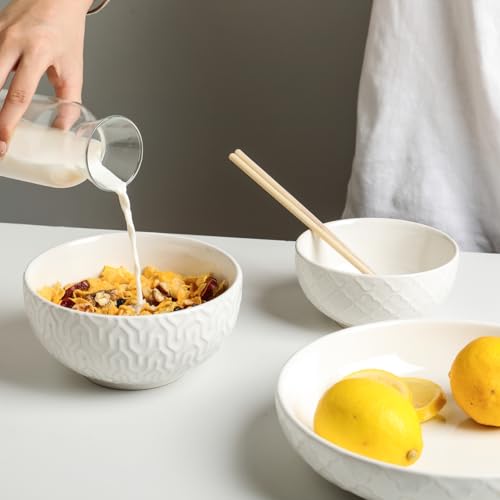 Sureasy Ceramic Cereal Bowls Set of 4 (4 Count)