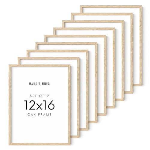 Beige Oak Wood 12x16 Picture Frame (9 Count)