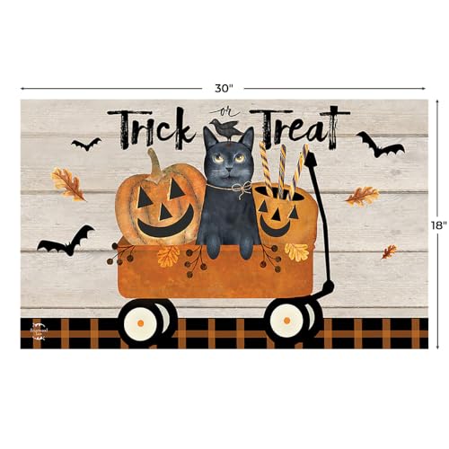 Halloween Doormat 30x18 Indoor Outdoor Trick Or Treat Wagon for Halloween Doormat (3.75 Sq Ft)