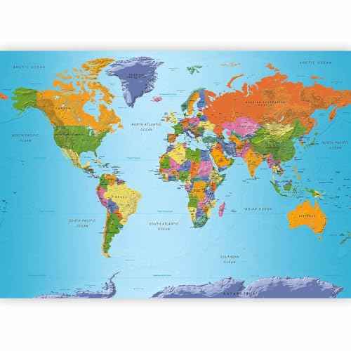 Wall Mural World Map 79x55 in (30.13 Sq Ft)