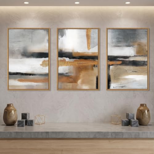 Modern Abstract Framed Canvas Wall Art Set