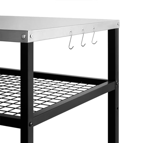Stainless Steel Grill Cart with Cover Pizza Oven Stand with Water