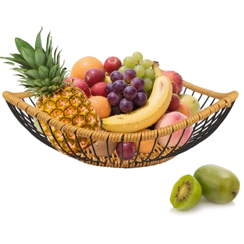 Vine Woven Iron Fruit Bowl