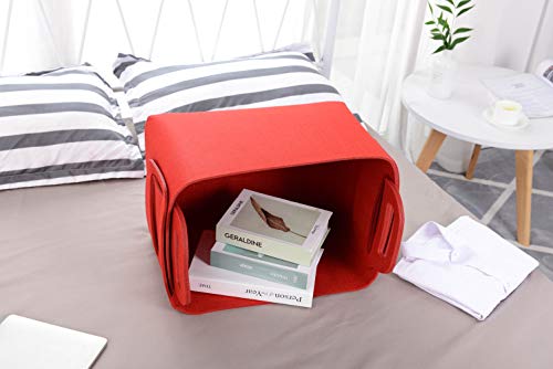 Storage Basket Felt Storage Bin Collapsible& Convenient Box Organizer with Carry Handles for Office Bedroom Closet Babies Nursery Toys Laundry