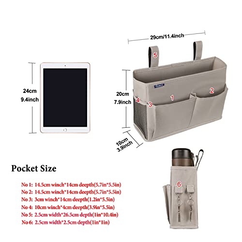 Bedside Caddy Hanging Bed Organizer Storage Bag Pocket for Bunk and Hospital Beds