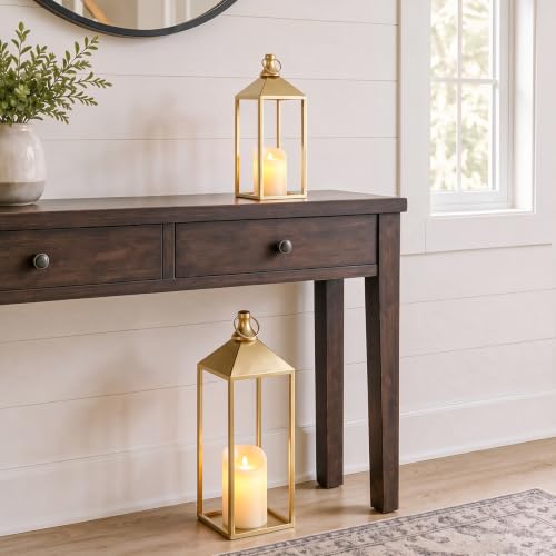 Set of 2 Decorative Lanterns with Candles (24 Count)