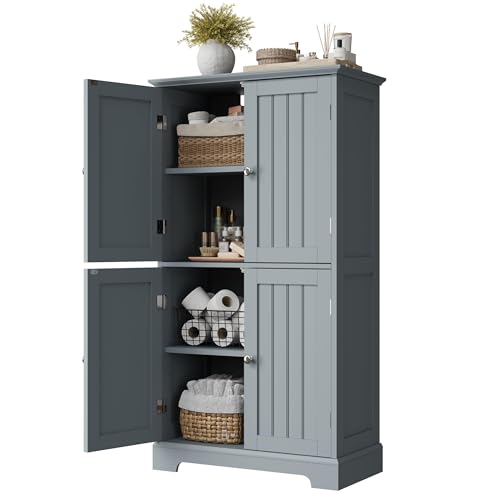 Bathroom Floor Cabinet with Adjustable Shelves