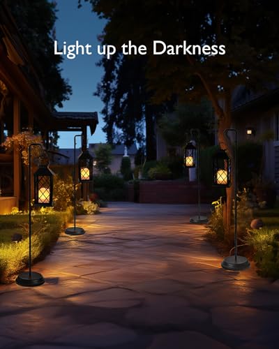 2 Pack 13'' Black Solar Lanterns