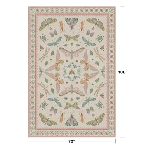 Floral Pink Rugs for Bedroom Girls 6x9 (54 Sq Ft)