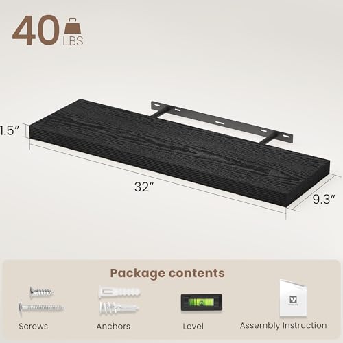 Floating Shelves 9 inch Deep 32”Long Set of 2 (2 Count)