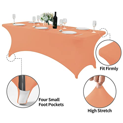 Spandex Table Cover for 8FT or 4ft or 6ft Table Universal Fitted Stretch Tablecloth for Party