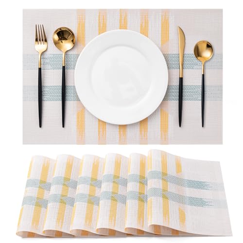 Placemats Set of 6 Washable Indoor (6 Count)