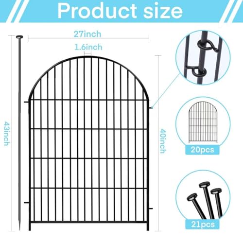Tall Garden Fence with Gate (21600 sq inches)