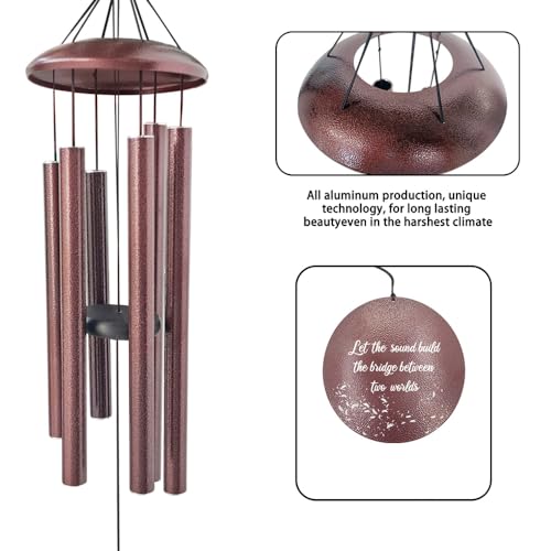 36" Large Deep Tone Personalized Sympathy Wind Chimes