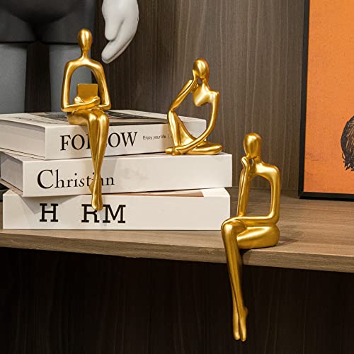 Gold Home Decor Thinker Statue Accents (3 Count)