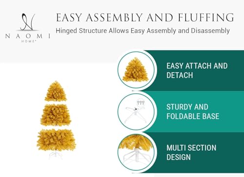7.5ft Gold Christmas Tree with Lights