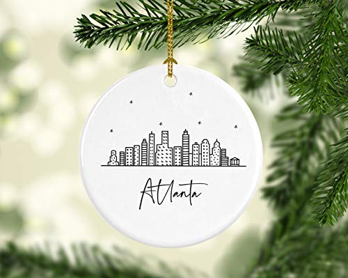 Round Ceramic Porcelain Christmas Tree Ornament Keepsake
