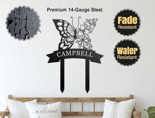 Custom Butterfly Garden Sign with Metal Stake