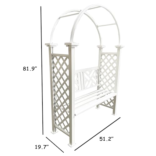 White Aluminum Garden Arbor Arch with 2