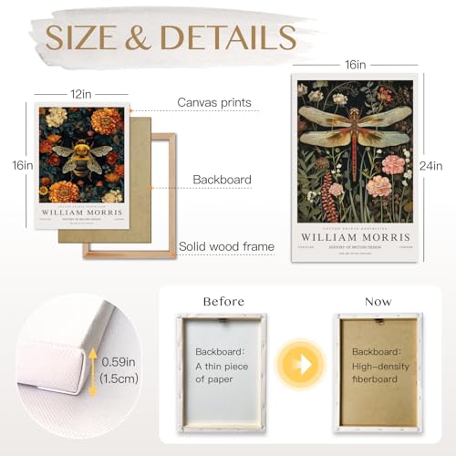 Wrapped Canvas Morris Dragonfly Floral Wall Art Set of 3 (3 Count)