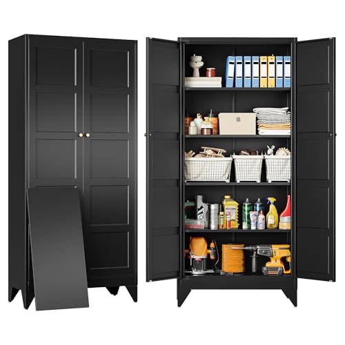 Pantry Storages Cabinet with 2 Doors and 5 Shelves