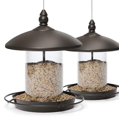 Pack of 2 Metal Roof Bird Feeder for Backyard Birds (2 Count)