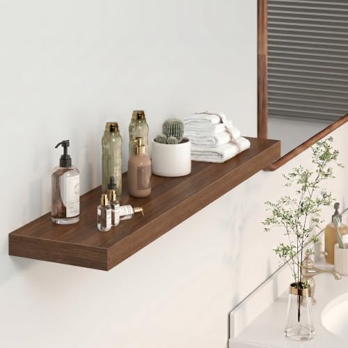 Floating Shelves 39.4" W x 9.3" D Walnut Set of 2 (2 Count)